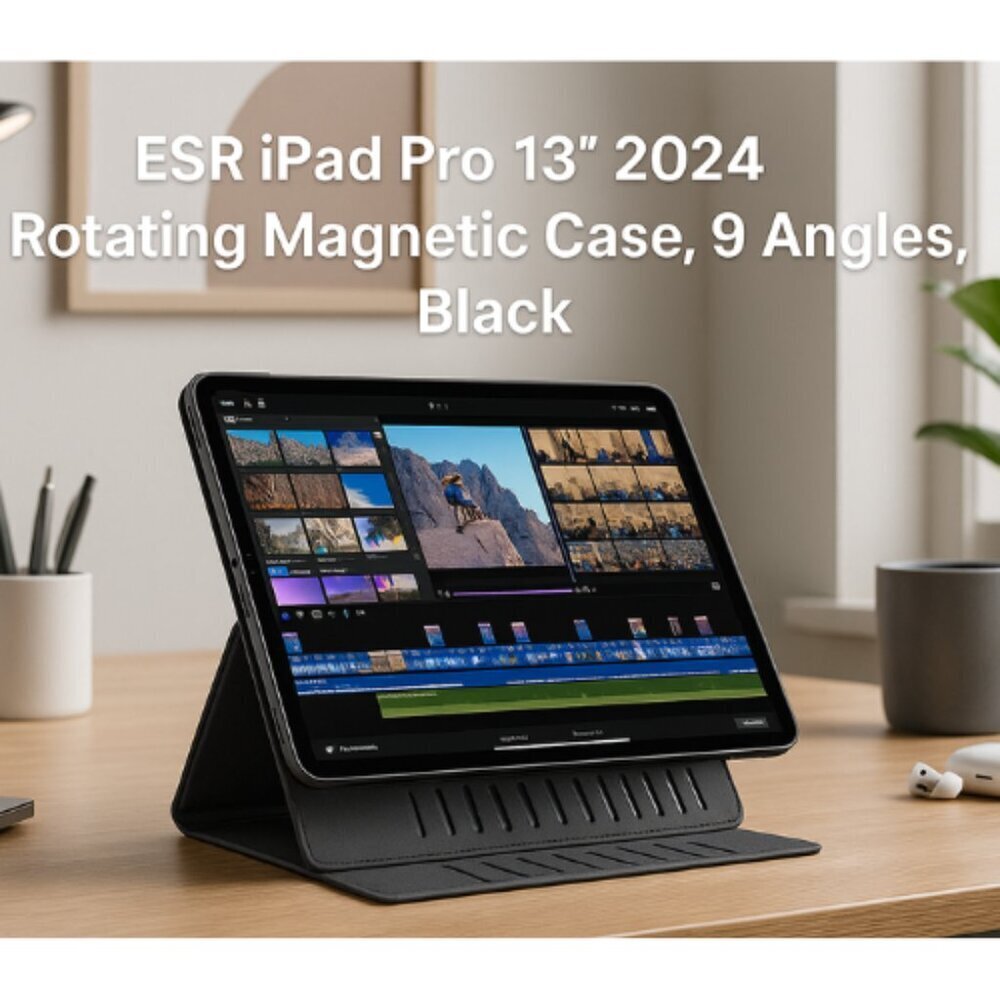 🆕 ESR iPad Pro 13" 2024 Rotating Magnetic Case, 9 Angles, Black New in Open Box